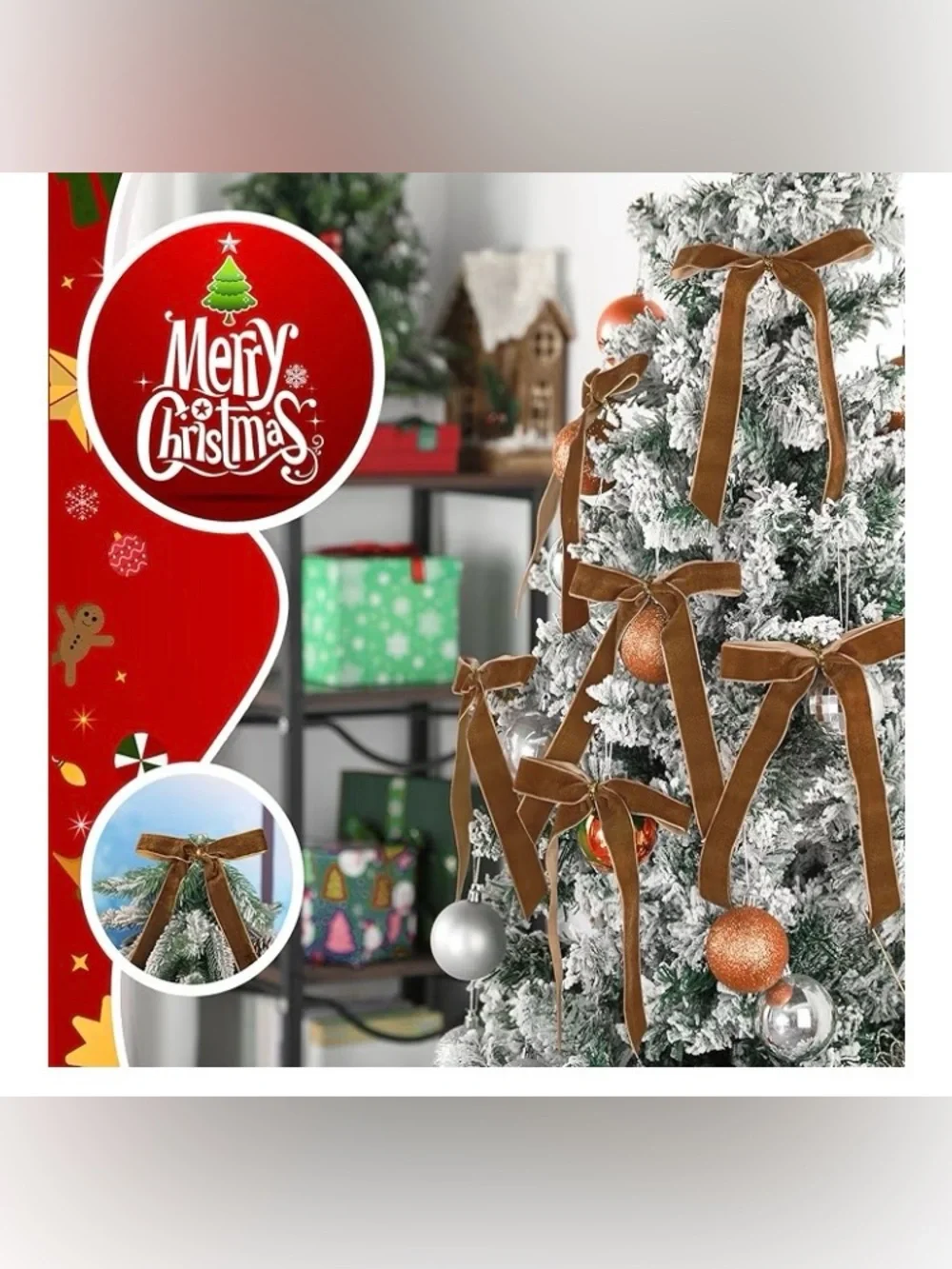 Riceshoot 30 Pcs Christmas Velvet Bow, 6 x 8 Inch Rustic Crafts, SEALED PACKAGE